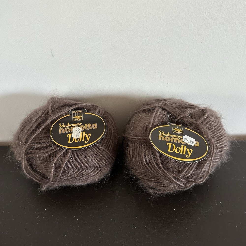 VTG Lot of 2 Schachenmayr‎ Nomotta Dolly Mohair Yarn Mix Light Brown Fuzzy Soft